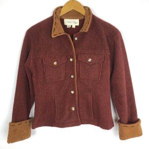 Tasha Polizzi Heather Red Orange Bomber Jacket